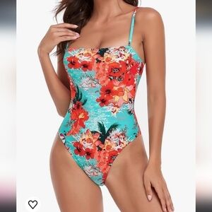 RELLECIGA Floral Print One-Piece Swimsuit NWT - Size S